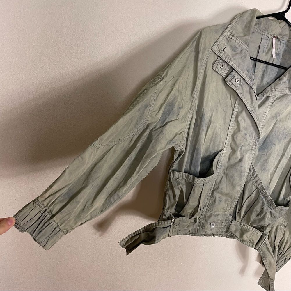 Free People Light Green‎ with Blue Tie Dye Parachute Jacket - Picture 6 of 12